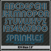 Blaze 2.0 Rhinestone Font R24