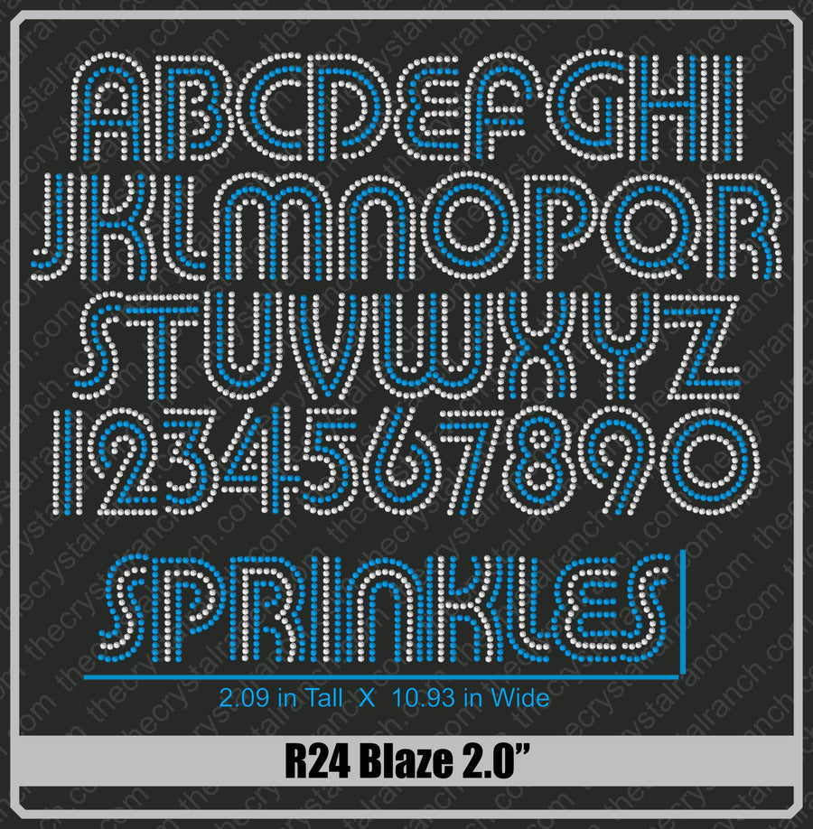 Blaze 2.0 Rhinestone Font R24