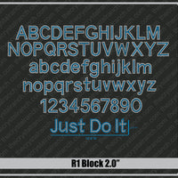 Block 2.0 Rhinestone Font R1