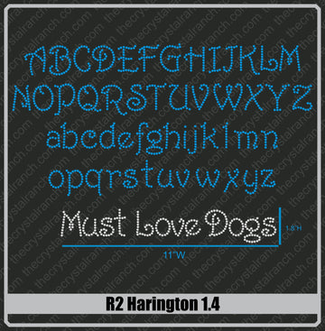 Harington 1.4 Rhinestone Font R2