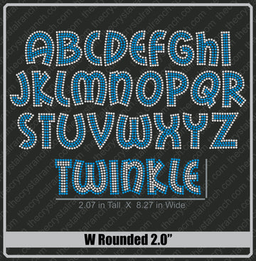 Rounded 2.0 Rhinestone Font W