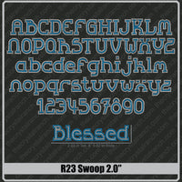 Swoop 2.0 Rhinestone Font R23