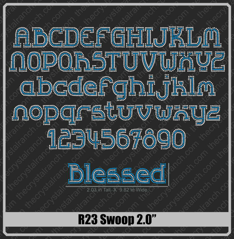 Swoop 2.0 Rhinestone Font R23