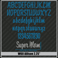 Allison 2.25 Rhinestone Font W60