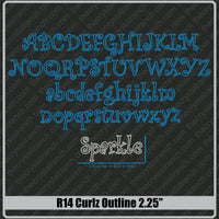 Curlz 2.25 Rhinestone Font R14