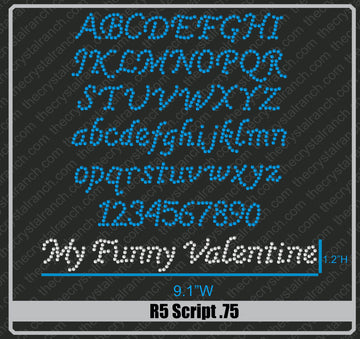 Script .75 Rhinestone Font R5