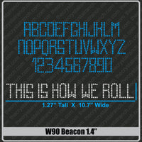 Beacon 1.4 Rhinestone Font W90