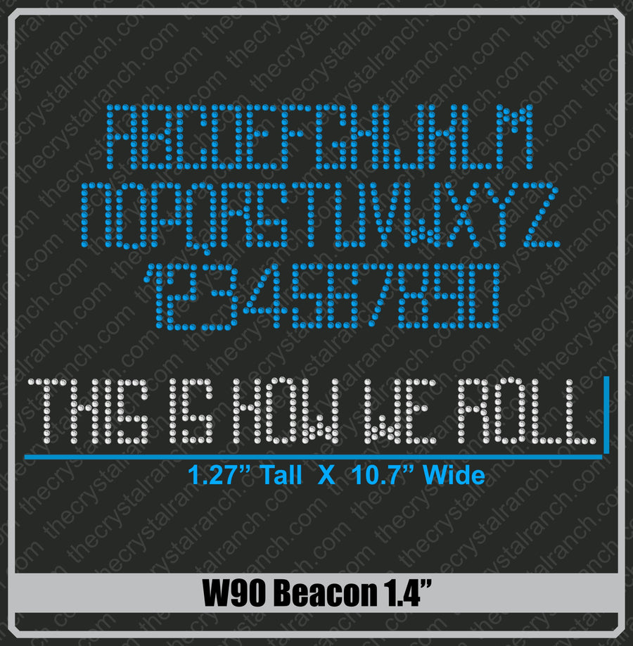 Beacon 1.4 Rhinestone Font W90