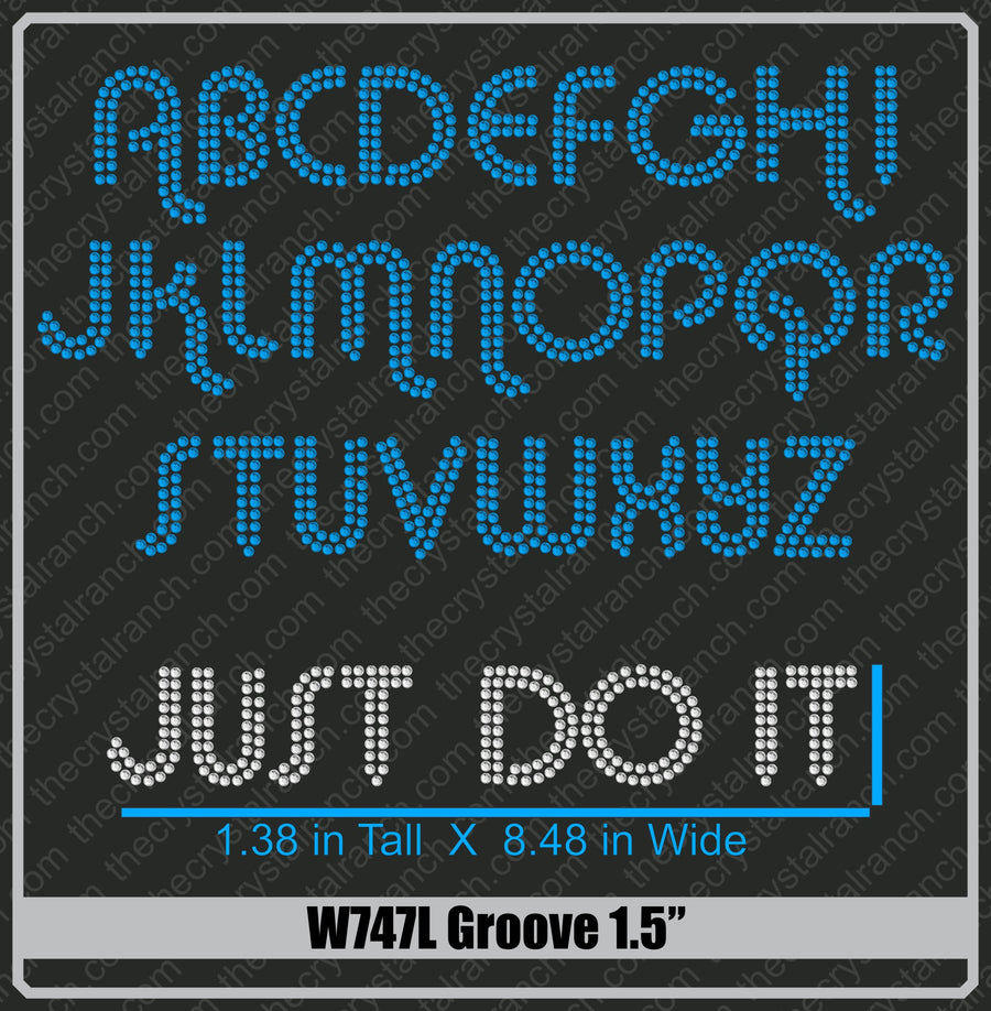 Groove 1.5 Rhinestone Font W747L