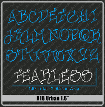 Urban 1.6 Rhinestone Font R18