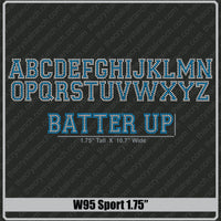 Sport 1.75 Rhinestone Font W95