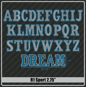 Sport 2.75 Rhinestone Font R1