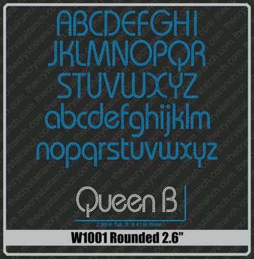 Rounded 2.6 Rhinestone Font W1001