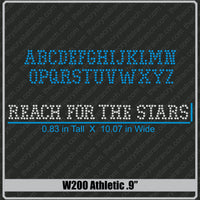 Athletic .9 Rhinestone Font W200