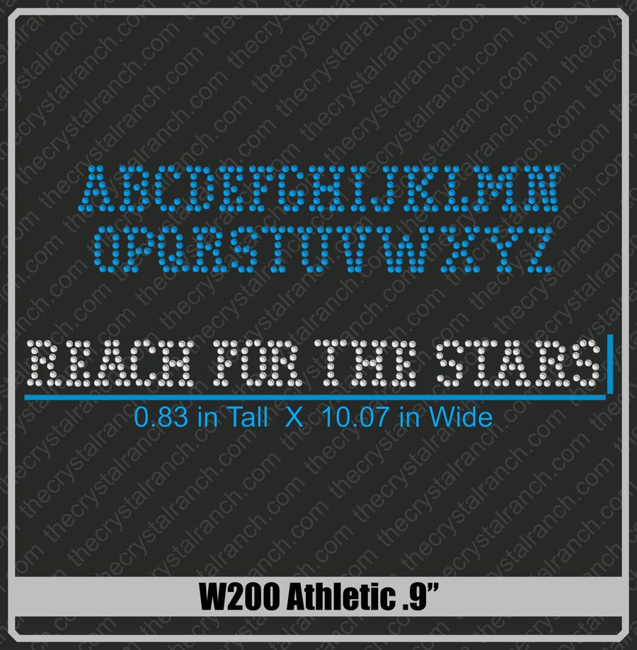 Athletic .9 Rhinestone Font W200