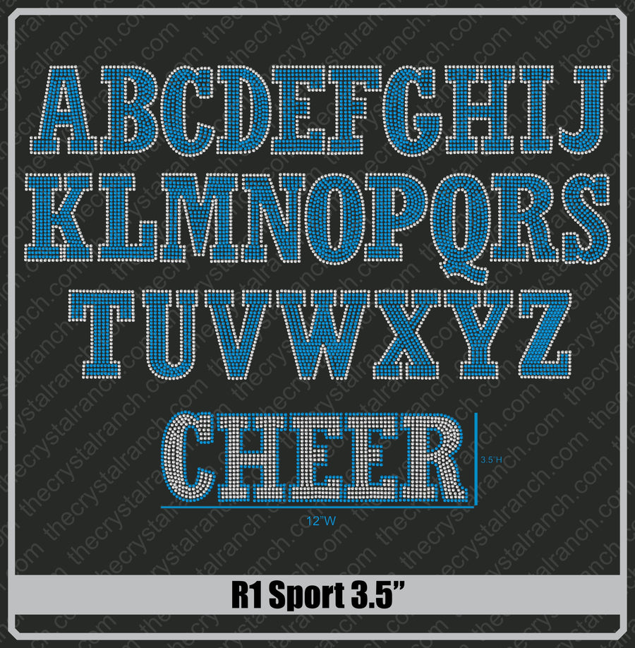 Sport 3.5 Rhinestone Font R1