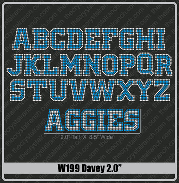 Davey 2.0 Rhinestone Font W199