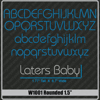 Rounded 1.5 Rhinestone Font W1001