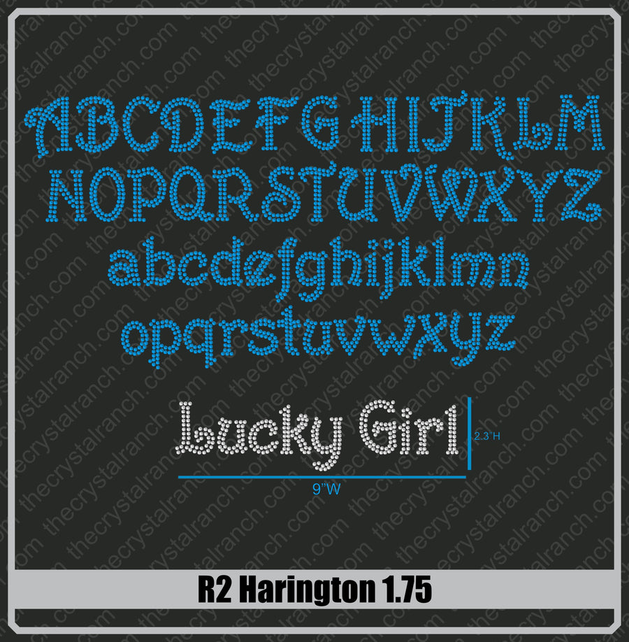 Harington 1.75 Rhinestone Font R2