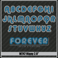 Hippy 2.0 Rhinestone Font W747