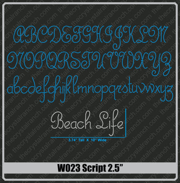 Script 2.5 Rhinestone Font W023