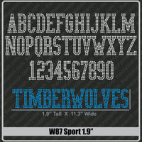 Sport 1.9 Rhinestone Font W87