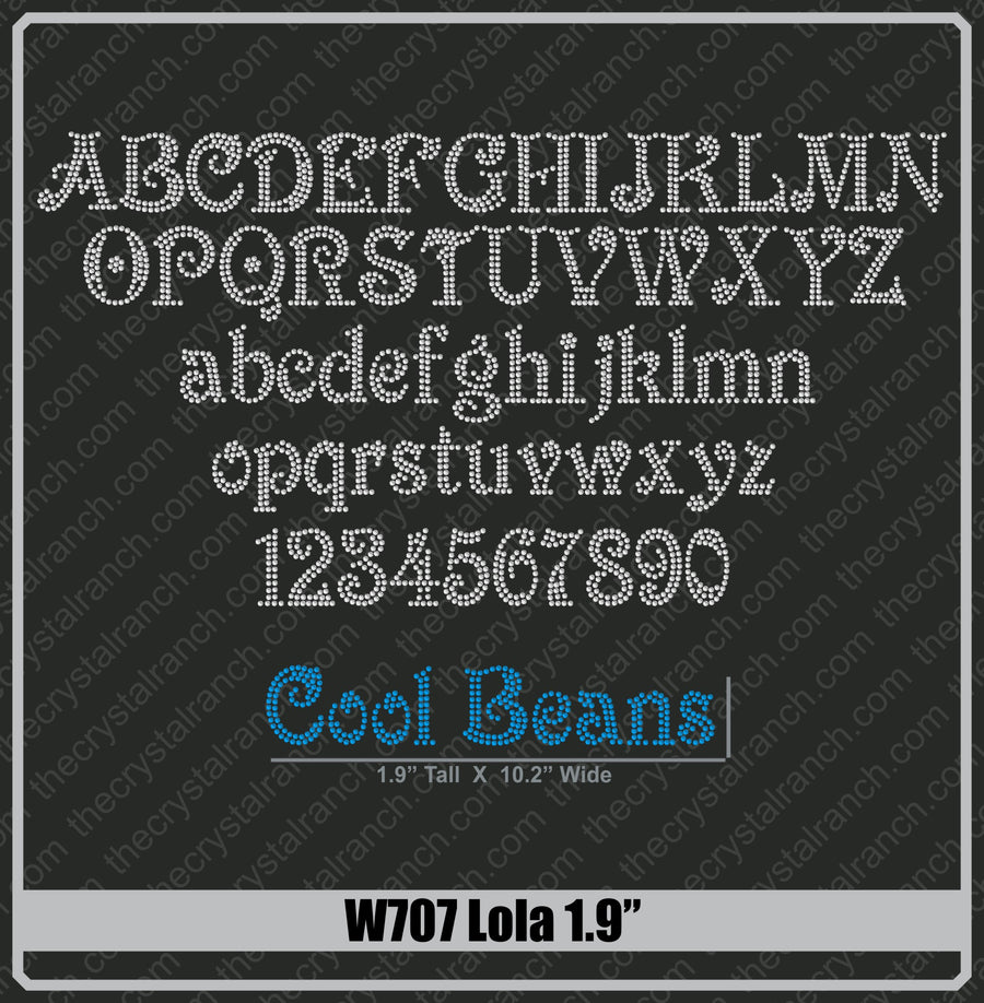 Lola 1.9 Rhinestone Font W707