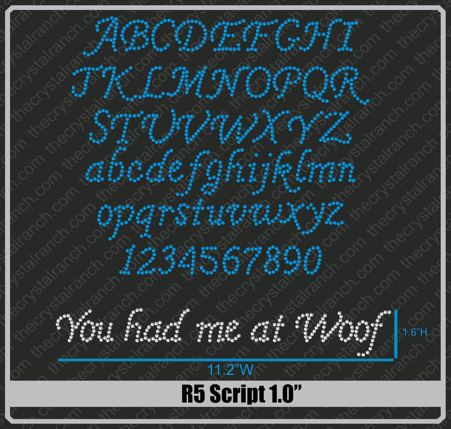 Script 1.0 Rhinestone Font R5