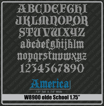 Olde School 1.75 Rhinestone Font W8900