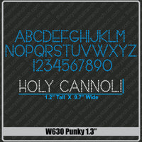 Punky 1.3 Rhinestone Font W630