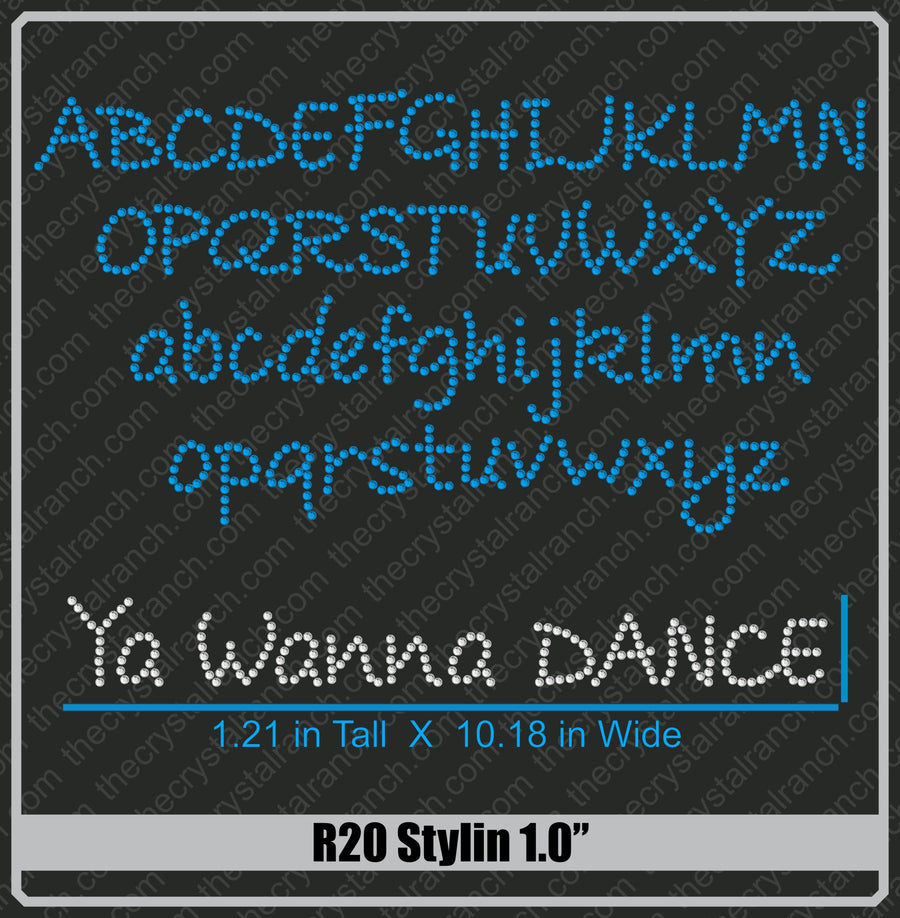 Stylin 1.0 Rhinestone Font R20