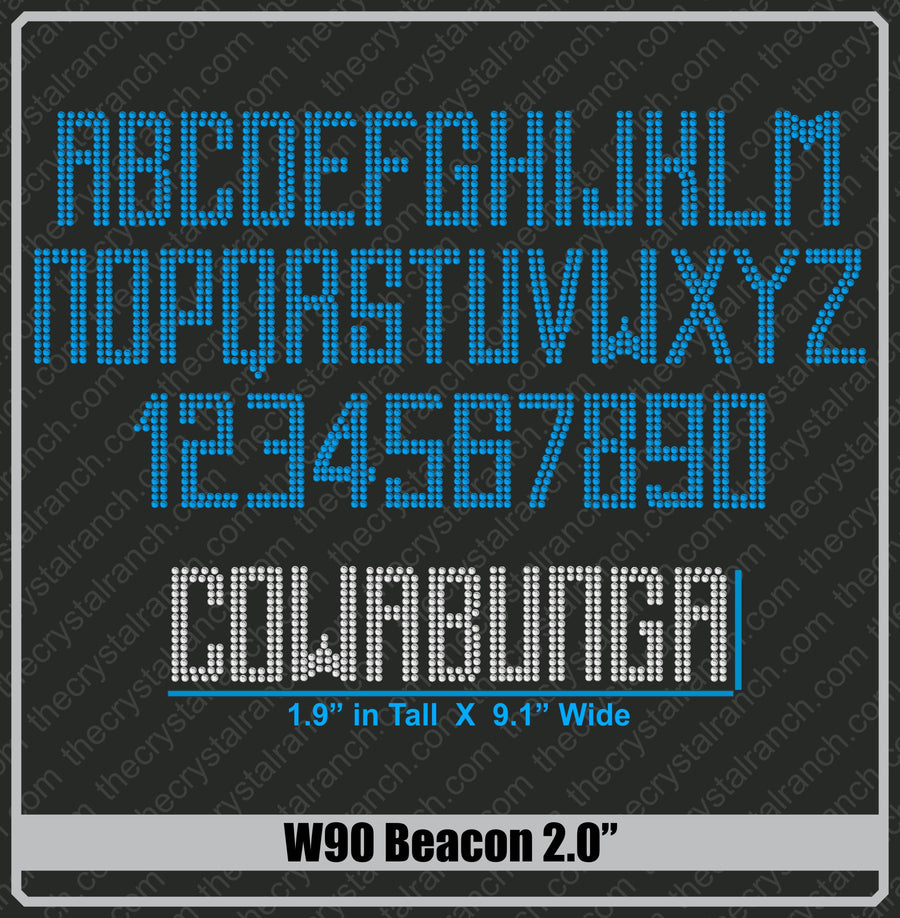 Beacon 2.0 Rhinestone Font W90