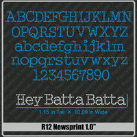 Newsprint 1.0 Rhinestone Font R12