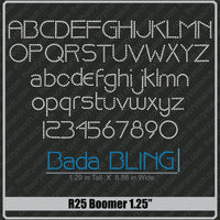 Boomer 1.25 Rhinestone Font R25