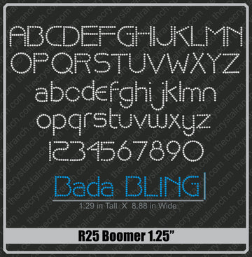 Boomer 1.25 Rhinestone Font R25