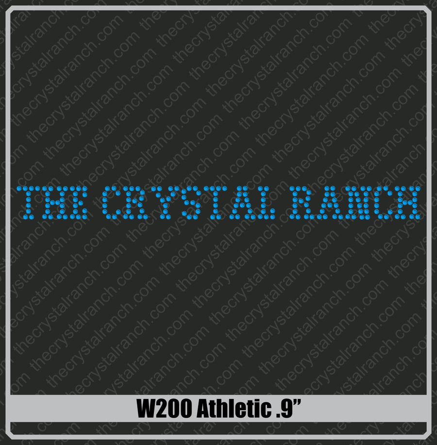 Athletic .9 Rhinestone Font W200