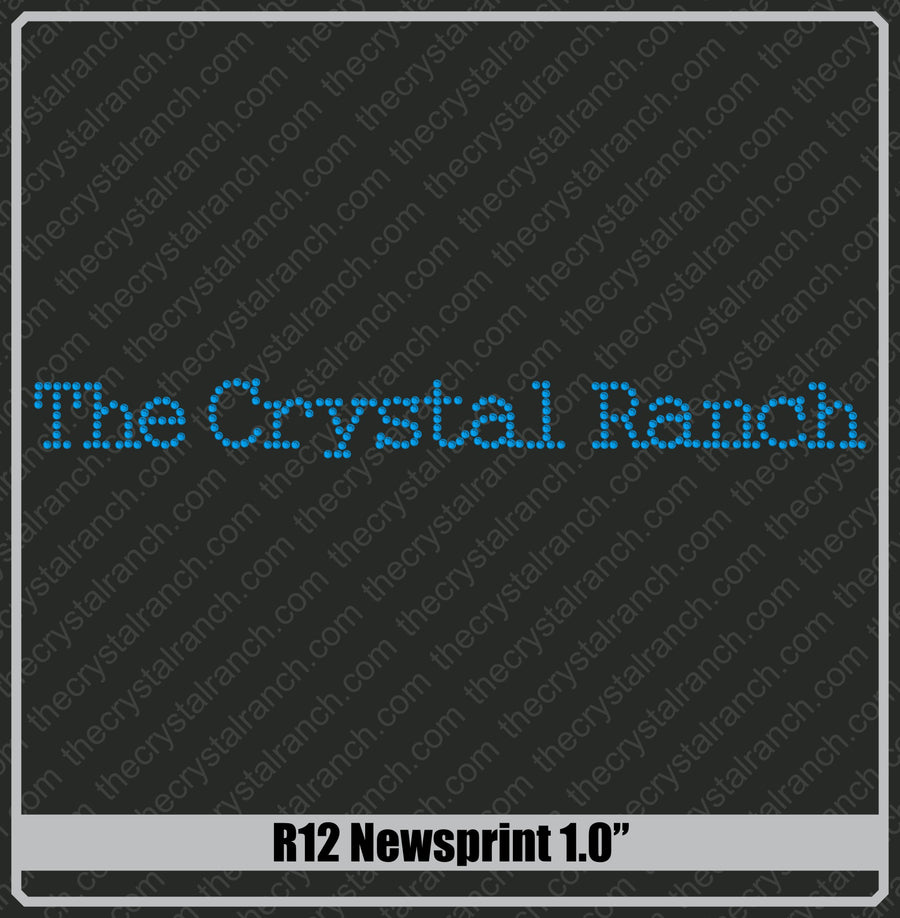 Newsprint 1.0 Rhinestone Font R12