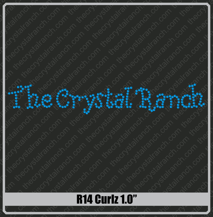 Curlz 1.0 Rhinestone Font R14