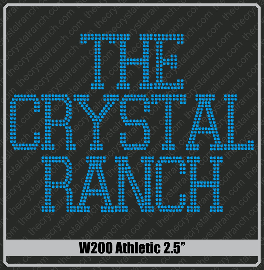 Athletic 2.5 Rhinestone Font W200