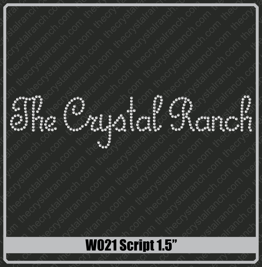 Script 1.5 Rhinestone Font W21