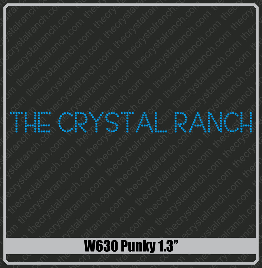 Punky 1.3 Rhinestone Font W630