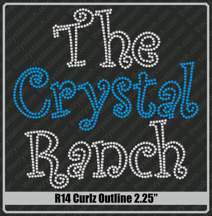 Curlz 2.25 Rhinestone Font R14