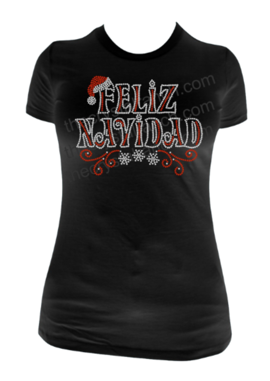 Feliz Navidad Rhinestone Transfer H068