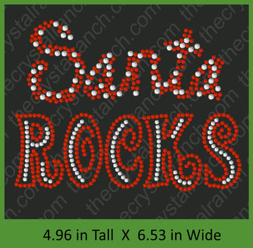 Santa Rocks Rhinestone Transfer H062