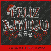 Feliz Navidad Rhinestone Transfer H068