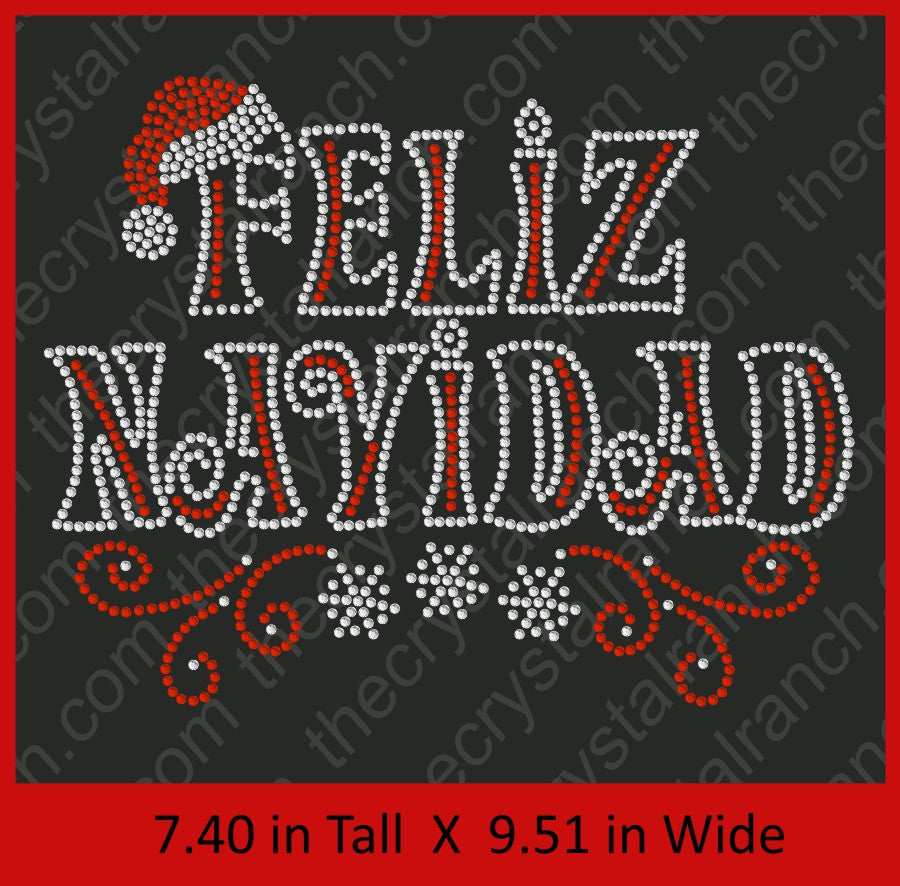 Feliz Navidad Rhinestone Transfer H068