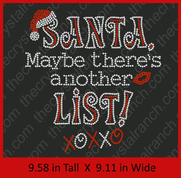 Santa, Maybe there is another List Rhinestone Transfer H089