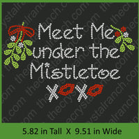 Meet Me Under The Mistletoe Rhinestone Transfer H119