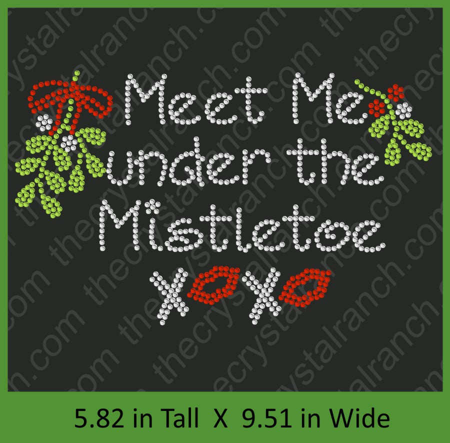 Meet Me Under The Mistletoe Rhinestone Transfer H119