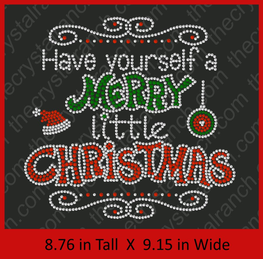 Merry Little Christmas Rhinestone Transfer H144